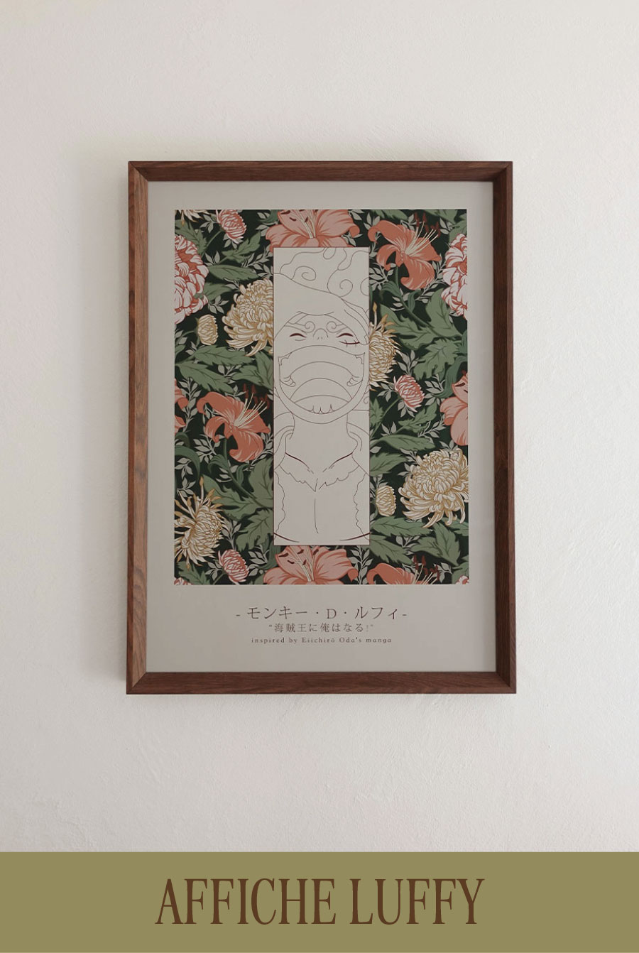 déco manga déco japandi cottagecore decor one piece characters affiche murale manga